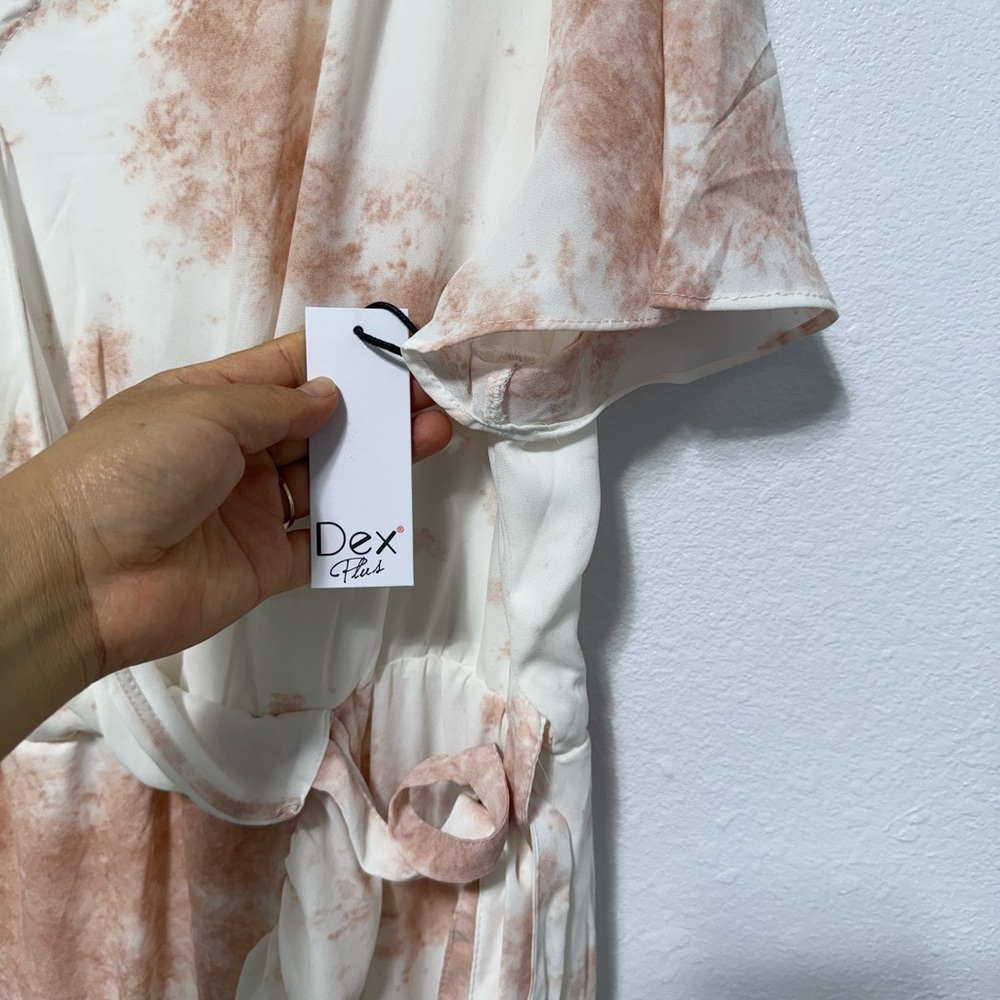 Dex Pink and Cream High Low Dress - Picture 8 of 13